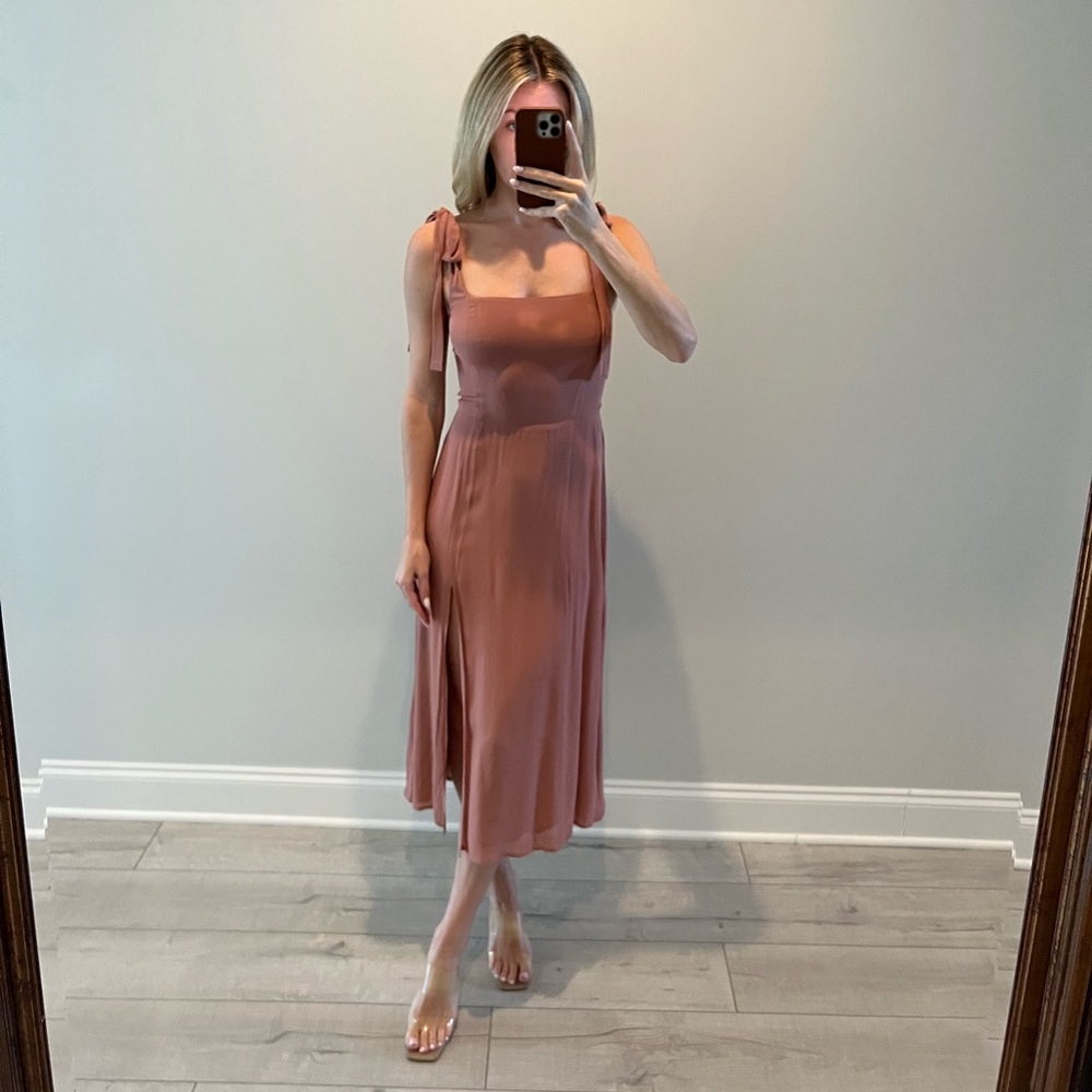 Reformation Tie Shoulder Midi Dress